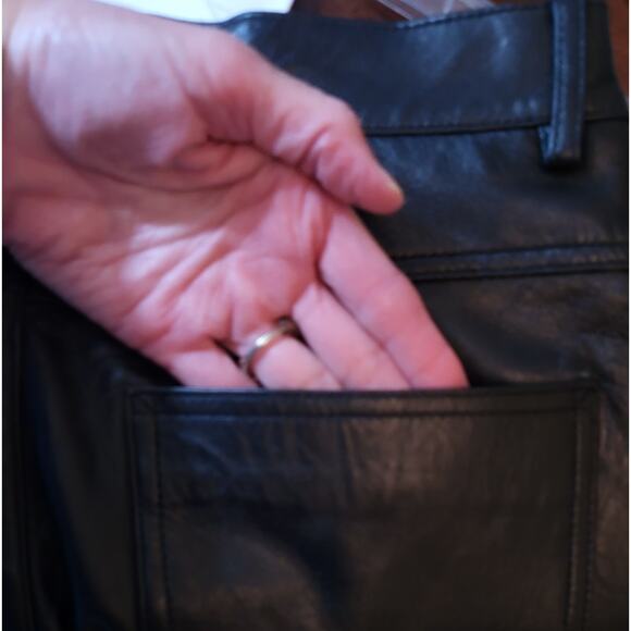 Hugo Buscati Collection Vintage Black Leather Pants Women's Size 8 - Picture 13 of 16